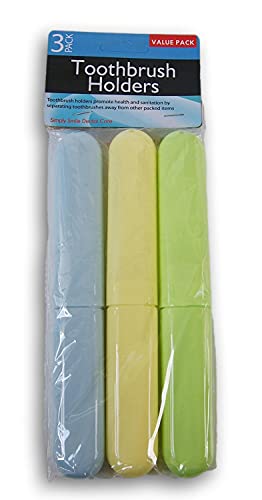 Travel Toothbrush Case Plastic Holder 3-Pack with Air Vent