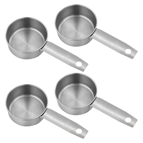 Clofiak 1/4 Cup Stainless Steel Measuring Scoops - 4 Piece Set