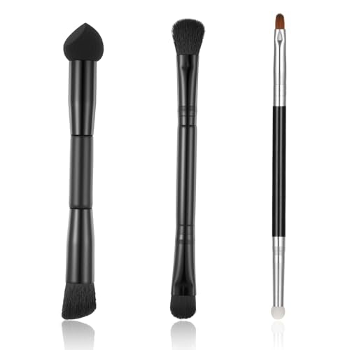 Aiyorse 3 Pcs Dual Ended Hairline Concealer Brush Set with Sponge Tip