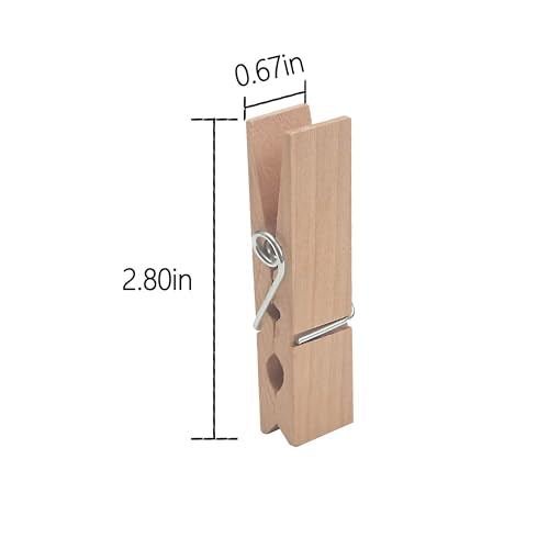 24-Piece Large Wooden Clothespins - 2.85-Inch Heavy Duty Clips for Crafts
