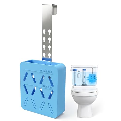 BrainKer Adjustable Toilet Tank Tablet Holder - Silicone Caddy - Blue