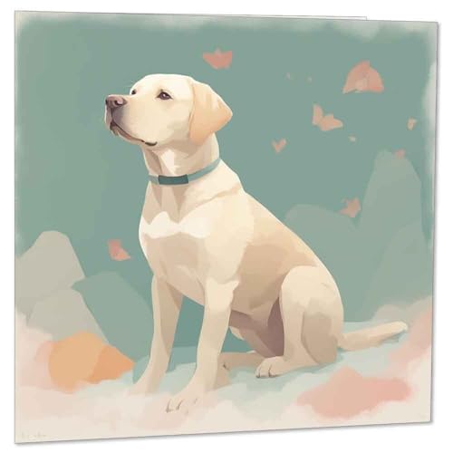 Labrador Birthday Greeting Card - 145mm Square by Purple Fox