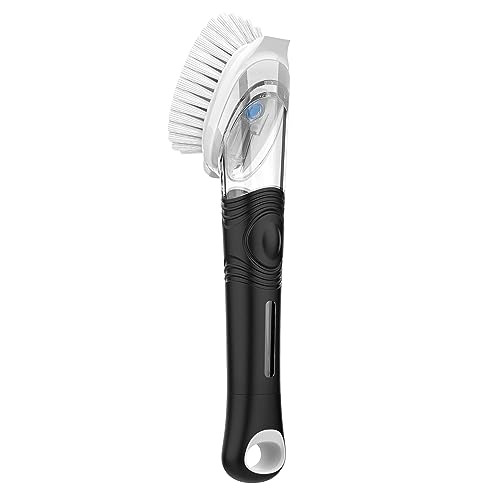 MR.SIGA Soap Dispensing Dish Brush with Scraper - 1 Pack