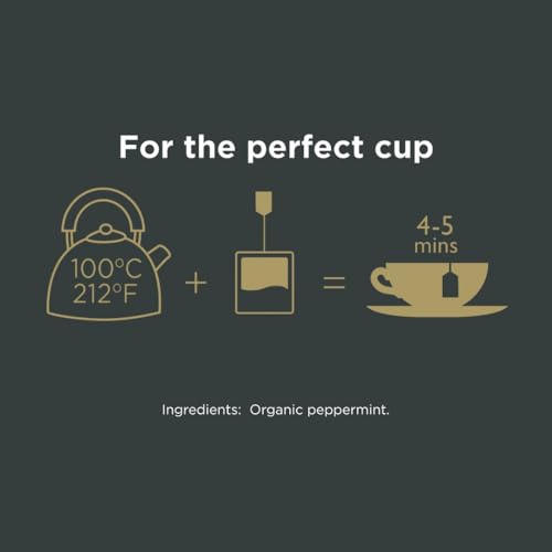 Taylors of Harrogate Organic Peppermint Herbal Tea, 100 Individually Wrapped Bags