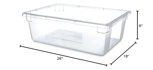 Carlisle FoodService Products Storplus Food Storage Container with Stackable Design for Catering, Buffets, Restaurants, Polycarbonate (Pc), 12.5 Gallons, Clear