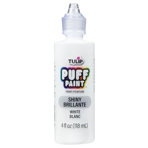 TULIP Shiny White Fabric Paint - Permanent, Nontoxic, 4 fl oz for Clothes & DIY Crafts