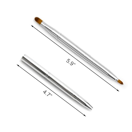 Quacc Double-Ended Retractable Lip Makeup Brush and Liner - Silver