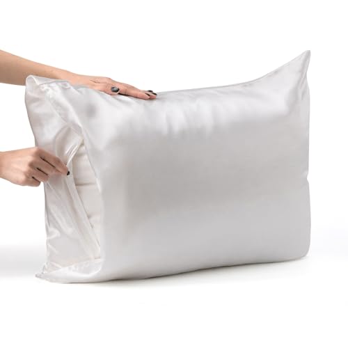 Mimkus White Satin Pillowcase 20x26 inches - Soft & Luxurious