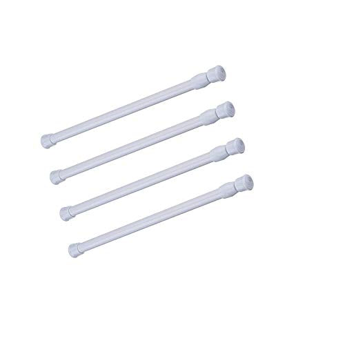 Qinnsou Adjustable Tension Rods 4 Pack, 7-10.6 Inch White