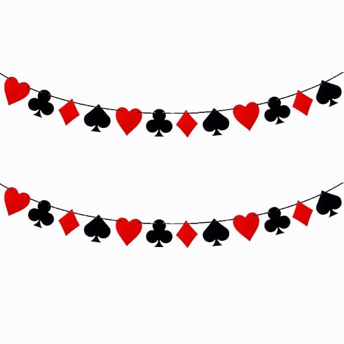 Poker Banner Felt Decorations 2 Pack - Hanging Casino Party Supplies