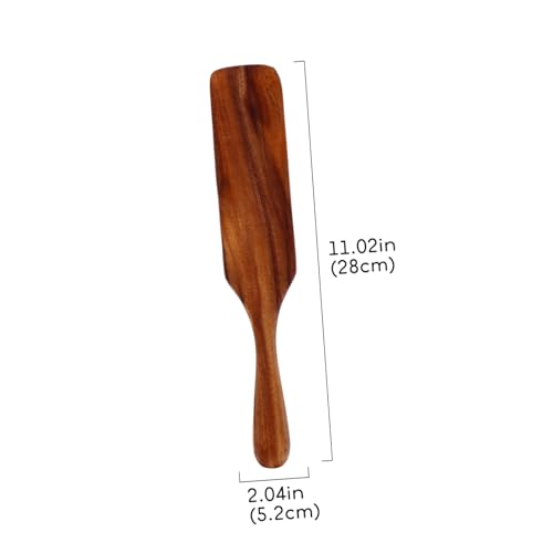 LABRIMP Long Handle Wooden Spatula 11-Inch Nonstick Cooking Paddle
