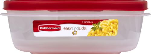 Rubbermaid 9-Cup Food Storage Container with Easy Find Lid, Racer Red