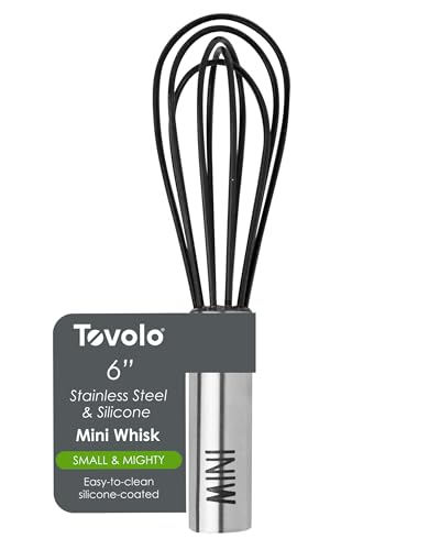 Tovolo Mini Whisk - 6 Inch Stainless Steel & Silicone for Cooking