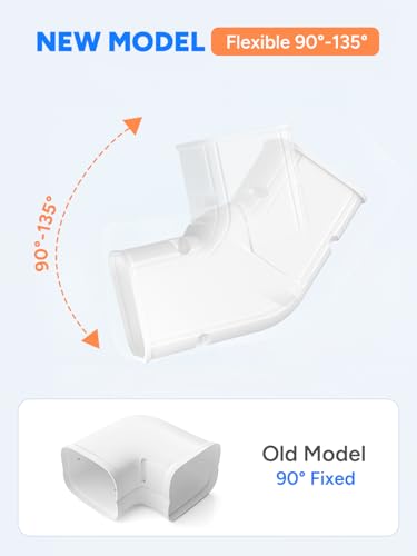 Toutgood 3-Inch Flexible 90°-135° Elbow Line Set Cover - White