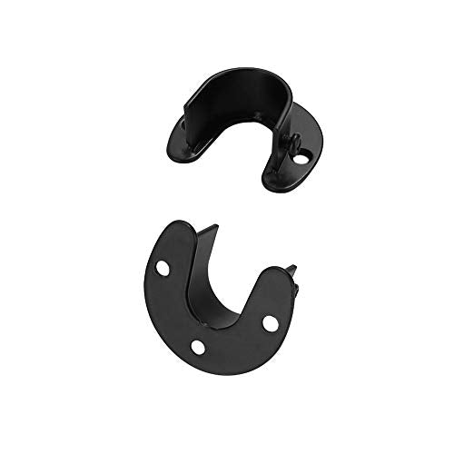 BornFeel Heavy Duty Black Closet Rod Brackets, 1-1/4 Inch U-Shaped Flange, 4pcs