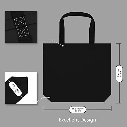TOPDesign Large 12oz Cotton Canvas Tote Bag - Reusable Grocery & Craft Bag