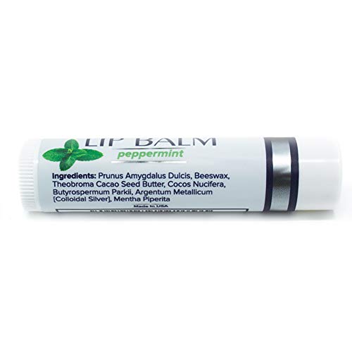 Silver Miracles Colloidal Silver Peppermint Lip Balm – Hydrating & Moisturizing All-Natural Lip Care with Beeswax and Almond Oil