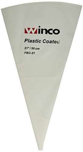 Winco 21-Inch Cotton Pastry Bag with Plastic Coating - White, Medium