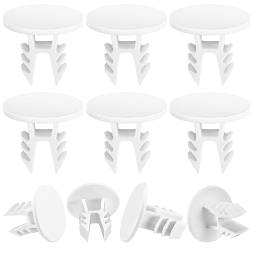 DoubleFill 10 Pcs Closet Rod End Caps, White Plastic Plugs for 1-1.5" Rods