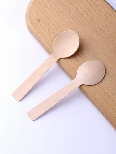 300 Pcs 4-Inch Mini Wooden Spoons - Biodegradable Birch Utensils