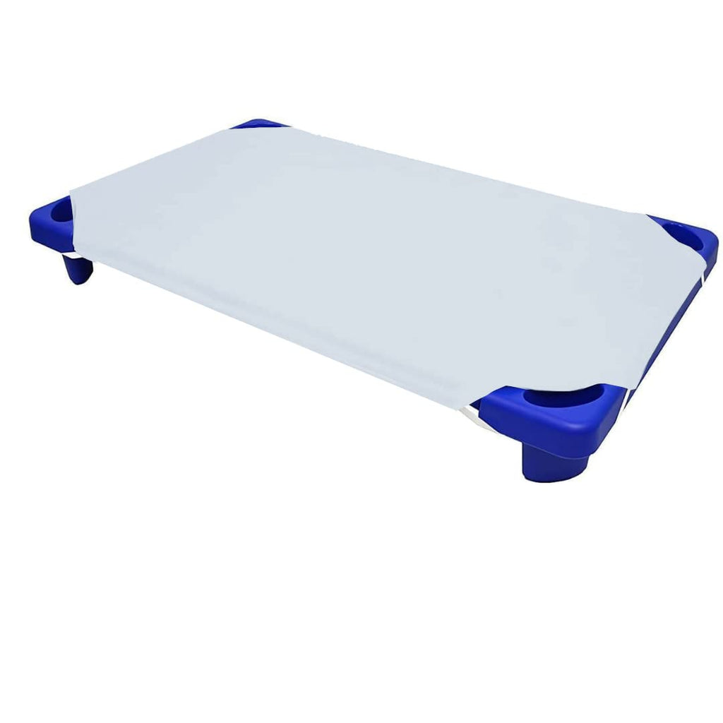 Cot Sheets for Toddler and Preschool - Daycare/Pre-School Cot Sheet - Corner Elastic Loops - Cot Bed Fitted Sheet - Poly Cotton Surface Pack of 6 (22" X 40) - Daycare Sheets 22 X 40 Inch Light Blue