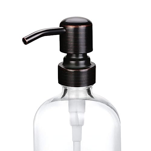 Clear Glass Soap Dispenser with Oil Rubbed Bronze Pump - 16oz