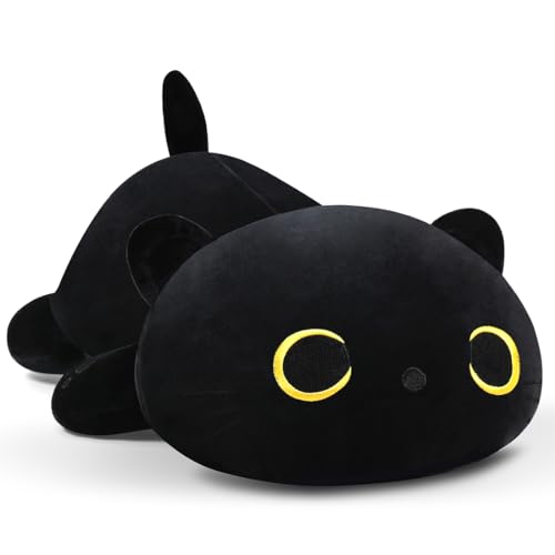 MIAOHAHA Black Cat Plush Pillow - 11.8 Inch Soft Stuffed Animal Toy