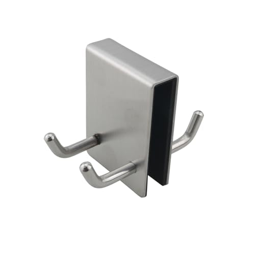 Stainless Steel Bathroom Hook for Frameless Shower Doors - No Drill