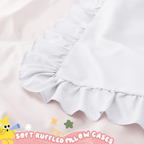 Toddler Pillowcases Set of 2 | 13x18 Ruffled Microfiber Covers
