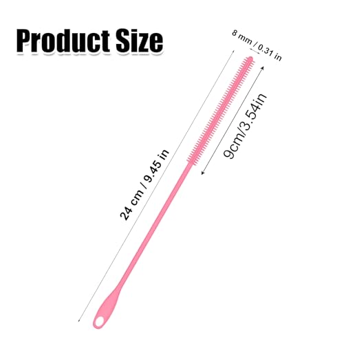 PEUTIER Silicone Straw Brush, 9.45-Inch Bendable Cleaner for Reusable Straws