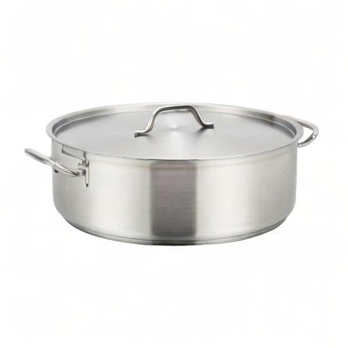 Winco Commercial-Grade Stainless Steel Brazier with Lid, 10 Quart