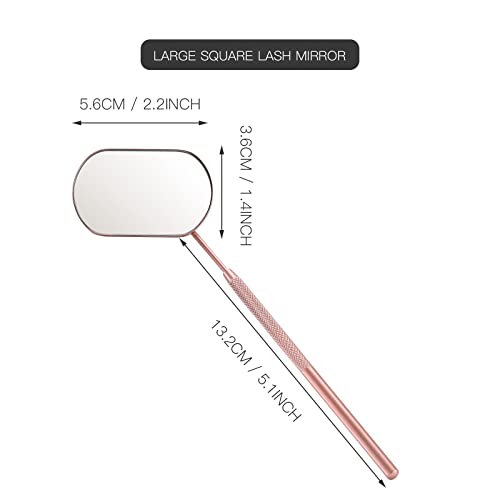 Eyelash Extension Mirror - Stainless Steel Lash Tech Tool Rose Gold