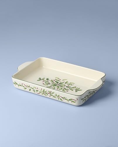 Holiday Stoneware Rectangular Baking Dish - Large Christmas Decor