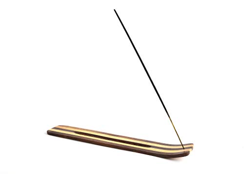 Handmade Two-Toned Wooden Incense Holder - 10 Inch Ash Catcher