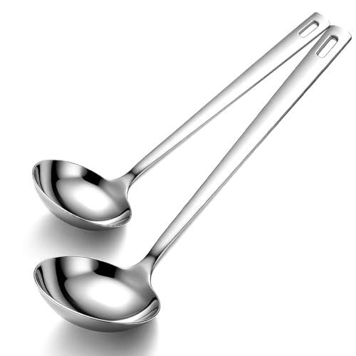 Kyraton 2-Piece Stainless Steel Soup Ladle Set - Ergonomic Design