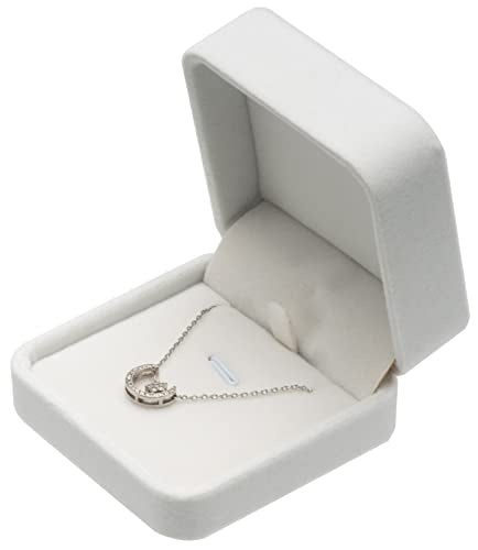 Classic White Velvet Jewelry Box for Necklaces & Pendants