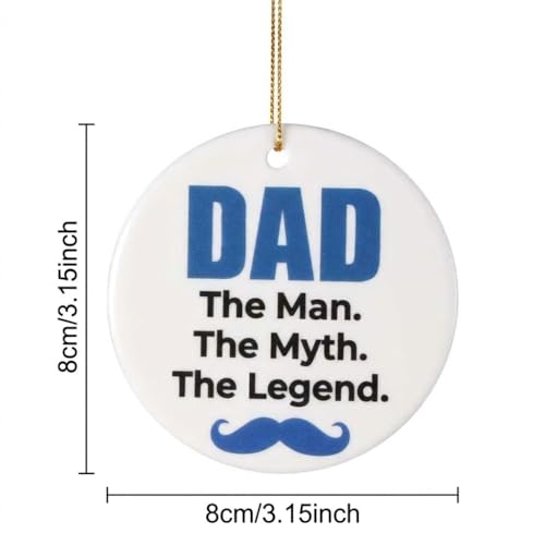 Dad Ceramic Ornament Gift - Sentimental Father's Day Car Decor & Tree Decoration