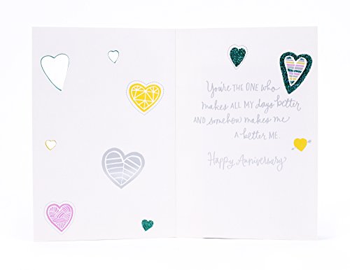 Hallmark Anniversary Card with Colorful Hearts Design