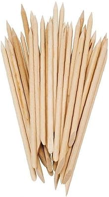 20 Pcs Orange Wood Cuticle Sticks for Manicure and Nail Art Care