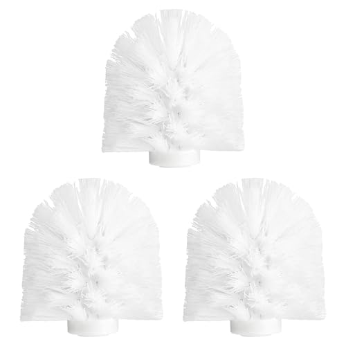 uxcell 3 Pack Toilet Brush Replacement Heads - Round Ball-Shaped, White, 12mm Diameter