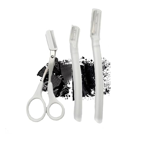Eyebrow Razor Set with Facial Scissors and Protective Covers