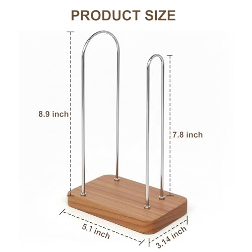2-Pack Hair Tie Holder & Scrunchie Organizer - Natural Wood & Metal