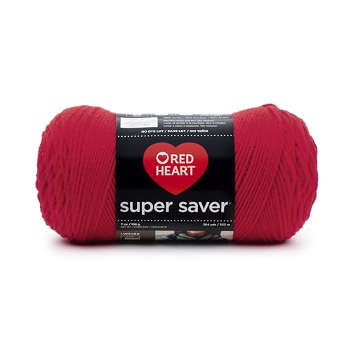 Red Heart Super Saver Yarn - Hot Red, Medium Weight, 364 Yards, Single