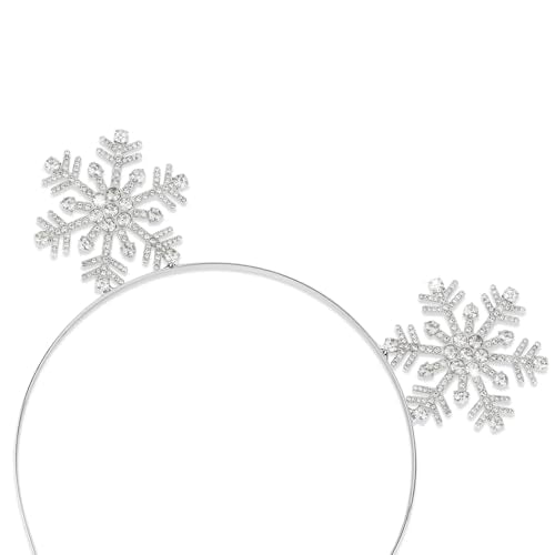 GAFATORY Crystal Snowflake Headband Sparkling Christmas Hair Hoop