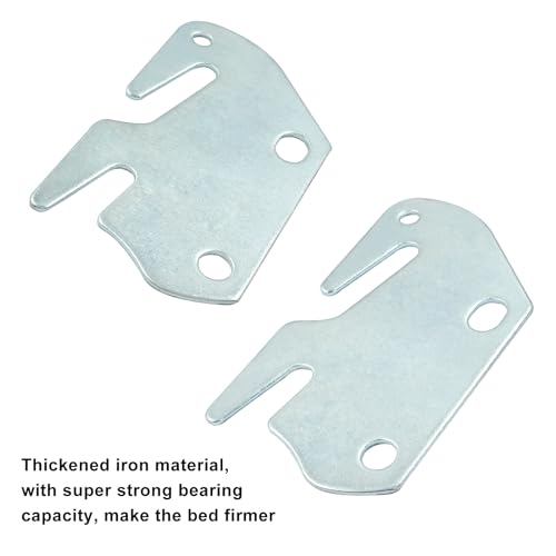 Hordion 4-Piece Wood Bed Rail Hook Plates - Heavy Duty Bed Frame Brackets