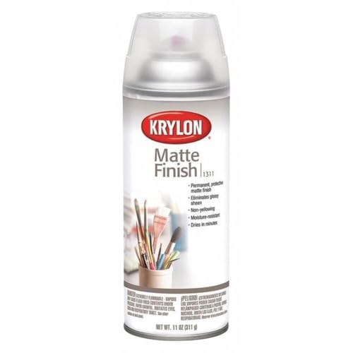 Krylon Industrial Spray Paint Crystal Clear Matte 11 oz Aerosol - Protective Finish