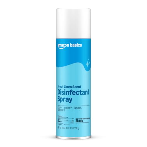 Amazon Basics Disinfectant Spray - Fresh Linen Scent, 19 Oz, 6 Pack