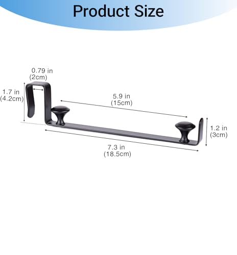 Black Trash Bag Holder for Kitchen Cabinets - Stainless Steel Hooks
