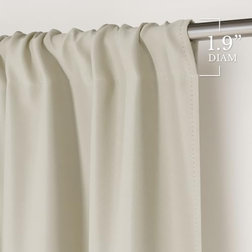 NICETOWN Thermal Insulated Blackout Curtains - 42" x 84" (Bone White, 2 Panels)
