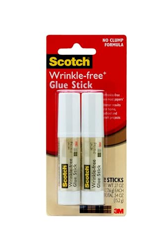 Scotch Wrinkle-Free Glue Sticks - Fast Bonding, 2 Pack, 0.27 oz